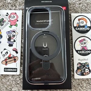 MagicStand Clear Phone Case with Black Ring IPhone 15 pro